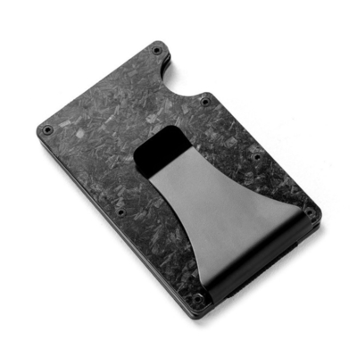 RFID Blocking Protect Metal Engraved Wholesale Logo Mens Money Clip Wallet Custom Card Holder Carbon